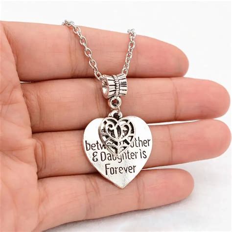 The Love Between Mother and Daughter Is Forever Heart Charm Necklace ...