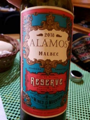 2018 Alamos Reserve Malbec | Vivino US