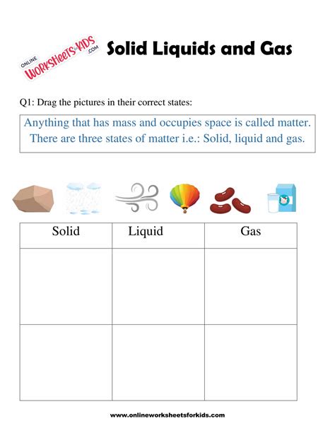 Solid Liquid Gas Worksheet – Englishworksheet.my.id