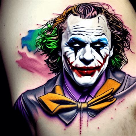 Heath Ledger Joker Tattoo Portrait · Creative Fabrica