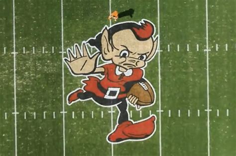 Browns introduce midfield artwork which is: Brownie the Elf