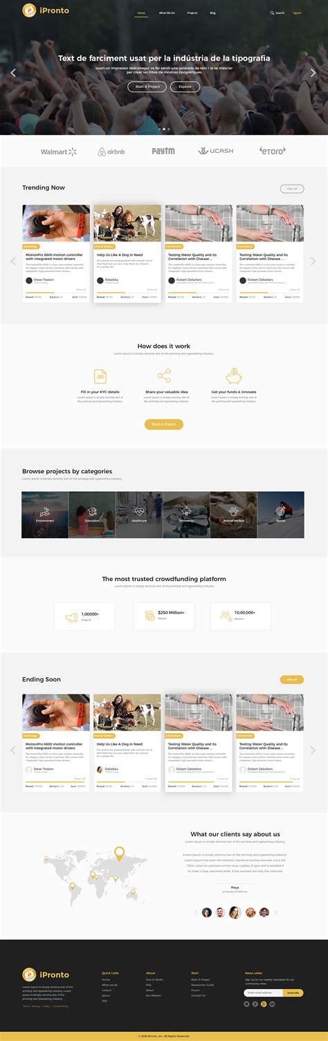 CrowdFunding website on Behance