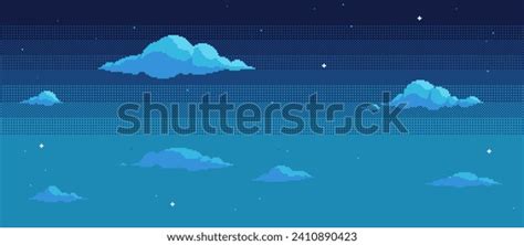 Pixel Art Night Sky Background Stars Stock Vector (Royalty Free ...