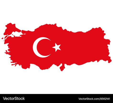 Map turkey turkish flag Royalty Free Vector Image