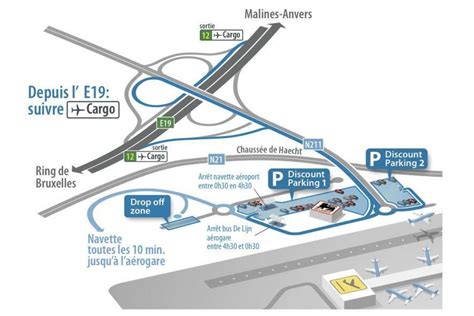 Brussels airport parking map - Map of Brussels airport parking (Belgium)