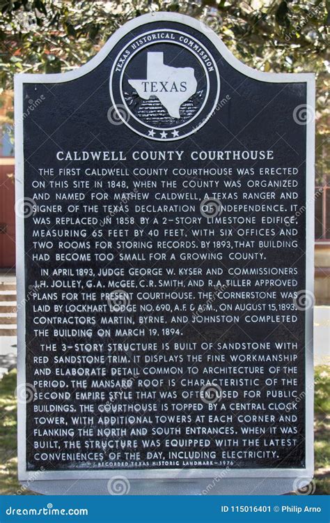 Plaque with a Brief History of the Caldwell County Courthouse in ...