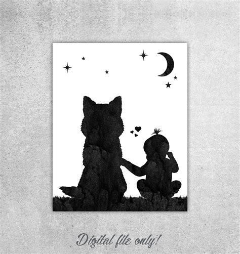 Baby and Dog Print Baby With Akita Art Dog Back Sitting - Etsy