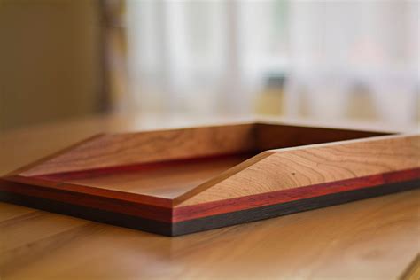 Wooden Paper Tray for Desk in Cherry, Wenge and Padauk – ADH Woodwork