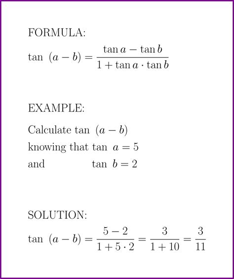 tan (a – b) = ? (formula with example) [tangent of difference] – LUNLUN.COM