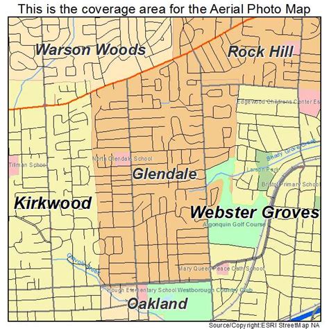 Aerial Photography Map of Glendale, MO Missouri