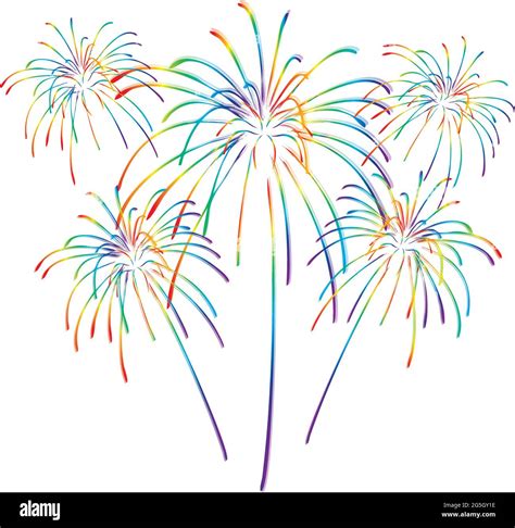 Rainbow Fireworks Clip Art Stock Vector Image & Art - Alamy