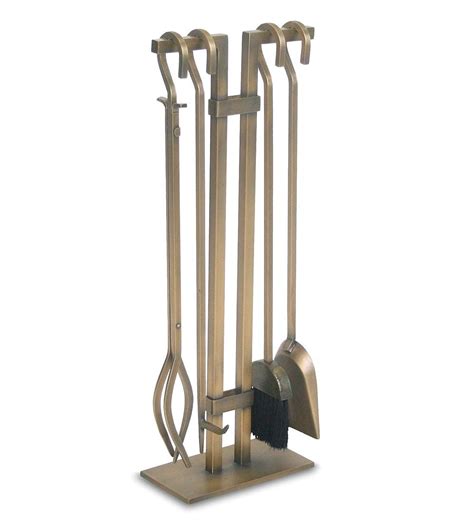 Sinclair 4-Pc. Brushed Brass Fireplace Tool Set | Fireplace Tool Sets | Fireplace tools ...