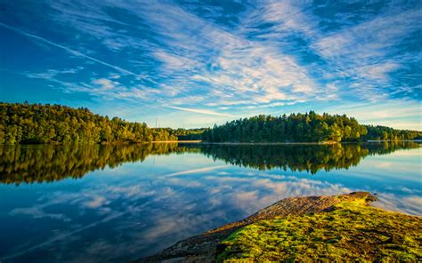 Download wallpapers beautiful nature, 4k, HDR, summer, lake, forest ...