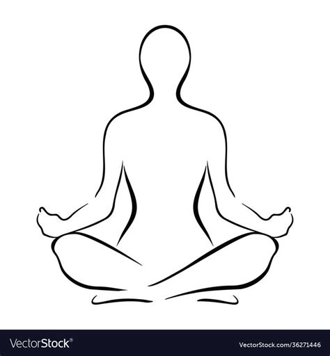 Yoga sitting pose silhouette vector image on VectorStock | Meditation ...