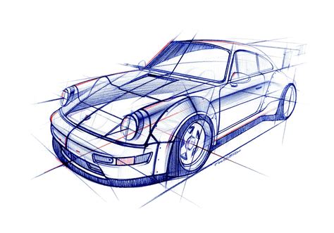 Porsche Outline Drawing