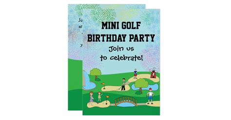 Mini Miniature Golf Birthday Party Invitations | Zazzle