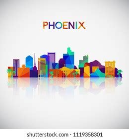 Phoenix Skyline Silhouette Colorful Geometric Style Stock Vector ...