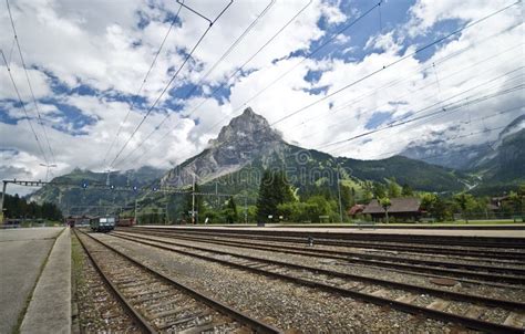 Swiss train station stock photo. Image of rail, kondersteg - 6045822