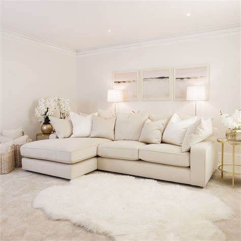 Victoria Cream Velvet Pillow Back Sofa Range | Cream sofa living room, Living room sofa, Luxury sofa