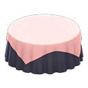 Large covered round table - Pink - Plain navy | Animal Crossing (ACNH) | Nookea