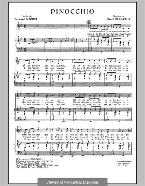 Pinocchio by H. Salvador - sheet music on MusicaNeo