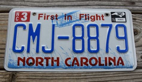 North Carolina License Plate First In Flight 2016 - North Carolina ...