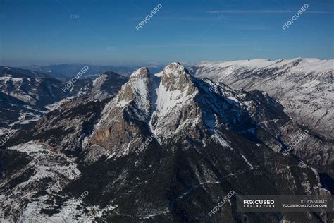 Aerial view of mountain peak — high, highlands - Stock Photo | #205549842