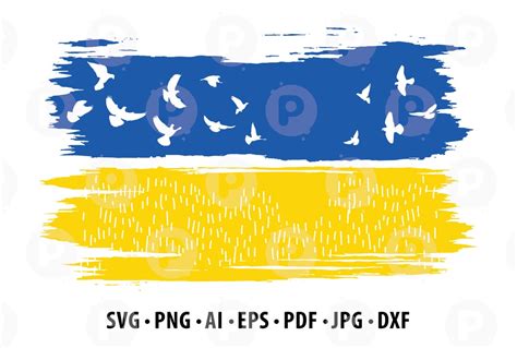 Ukraine Flag Svg, Png, Ai, Eps, Pdf, Jpg, Dxf. Field and Doves. Peace ...