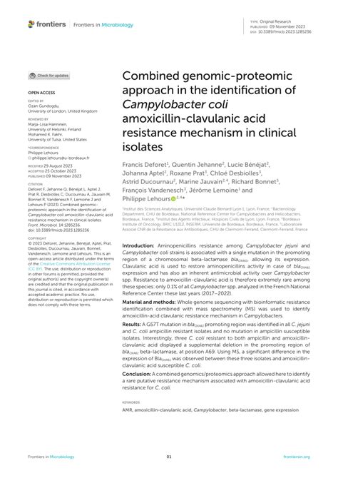 (PDF) Combined genomic-proteomic approach in the identification of Campylobacter coli ...