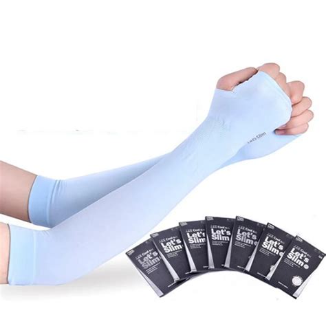 Long Gloves Sun UV Protection Hand Protector Cover Arm Sleeves Ice Silk ...