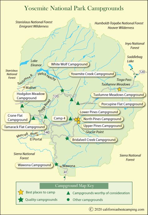 Yosemite Camping Map