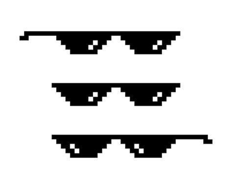 Premium Vector | Black pixel glasses like a boss meme mafia gangster funky logo vector ...