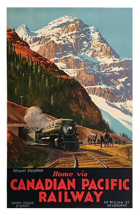 1930 Mount Stephen BC Canadian Pacific Travel Poster in 2021 | Train posters, Canadian pacific ...