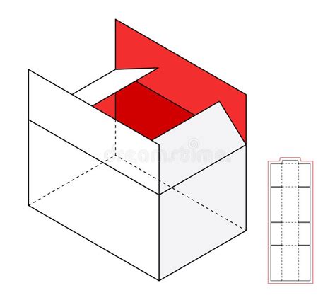 Horizontal Box Template. Vector Packing. Simple Cardboard Cut Stock Vector - Illustration of ...