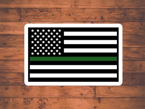 American Flag Decal Thin Green Line Flag Stickers Patriotic - Etsy