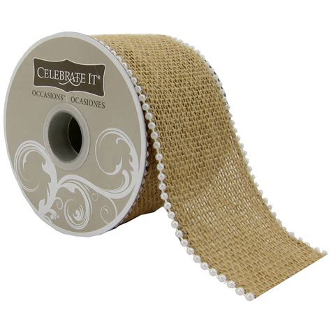 2.5" Burlap & Beaded Wired Ribbon by Celebrate It® Occasions™ | Burlap ribbon, Burlap, Wired ribbon