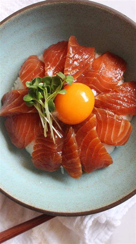 Marinated Salmon Sashimi (연어장) | Recipe in 2020 | Salmon sashimi, Marinated salmon, Sashimi