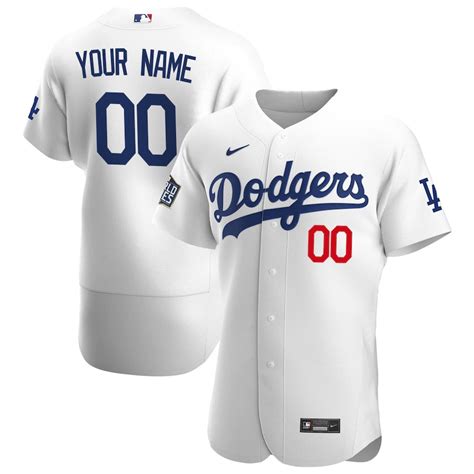 Los Angeles Dodgers Custom Men's Nike White Home 2020 World Series Bound Authentic Player MLB ...