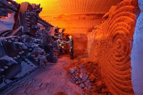 Saskatchewan Potash Mine Equipment @ Langian - 4 Head Miner creating Potash Circles -Courtesy of ...