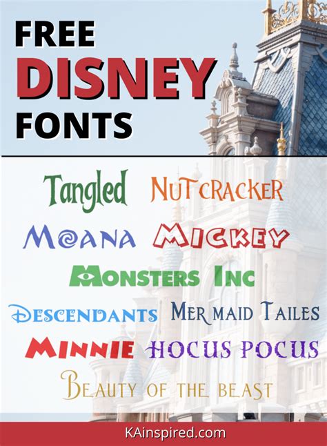 FREE DISNEY FONTS FOR CRICUT - KAinspired