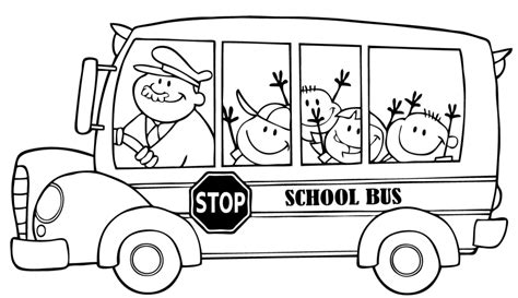 School Bus Clip Art Coloring Page Coloring Pages