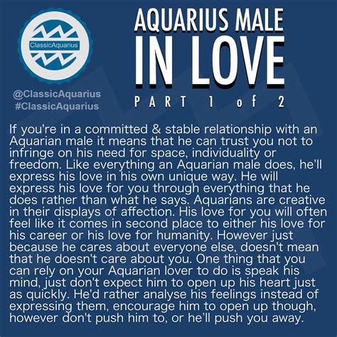 AQUARIUS MALE IN LOVE. . #ClassicAquarius #Aquarian #Aquarius | Aquarius truths, Aquarius ...