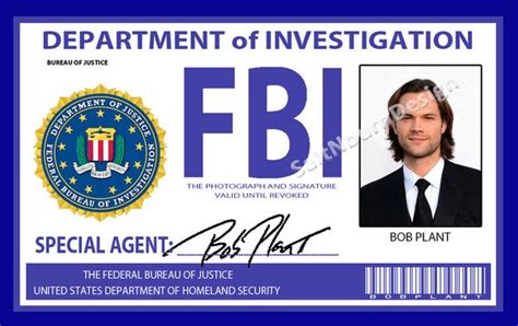 Supernatural fbi Badge bob Plant AKA | Etsy