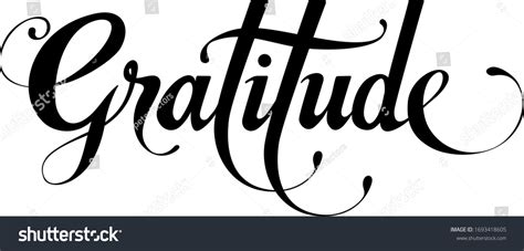 Gratitud - texto de caligrafía personalizado: vector de stock (libre de regalías) 1693418605 ...