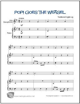 Pop! Goes the Weasel | Beginner Alto Saxophone Sheet Music