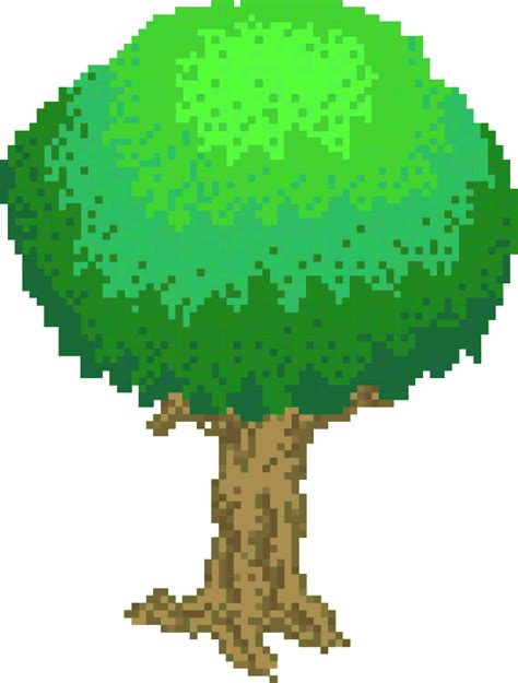 Pixel Tree Light Green - Openclipart