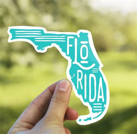 Florida state outline sticker Florida waterproof state | Etsy