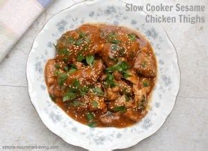 Slow Cooker Sesame Chicken Thighs | Simple Nourished Living