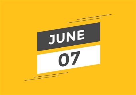 june 7 calendar reminder. 7th june daily calendar icon template. Calendar 7th june icon Design ...