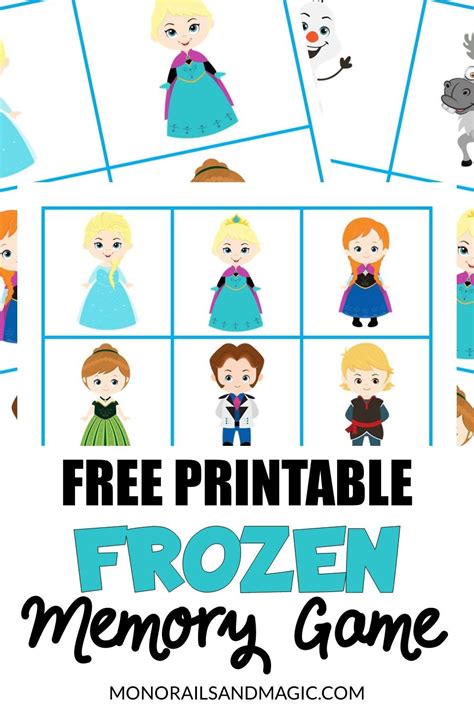 Frozen Memory Game Free Printable | Memory games, Disney activities, Memory games for kids